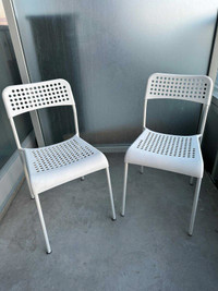 IKEA ADDE Chair - White x2 with back rest