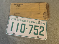 Saskatchewan License Plate 1964