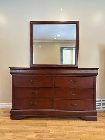 Large 6 Drawer Wood Dresser with Mirror (CAN DELIVER), View more