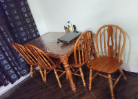 Wooden dining table (detachable) and chairs