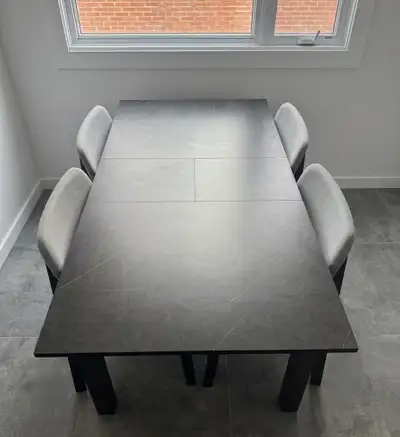 Dining table with 4 chairs, View more