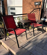 Beautiful red/black patio set