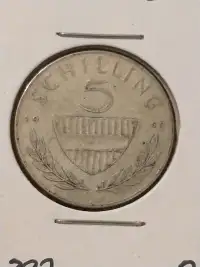 1960 Austria 5 schilling .640 silver coin KM#2889, #2012-392