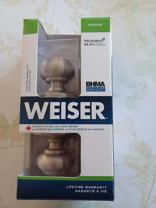 Weiser Passage Set Door Knob Satin Nickel633512966877471212