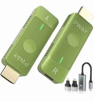 Wireless HDMI Transmitter and Receiver with 4K Adapter Decode, P, View more