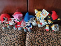 5 Sega Sonic Plush Beanie Babies