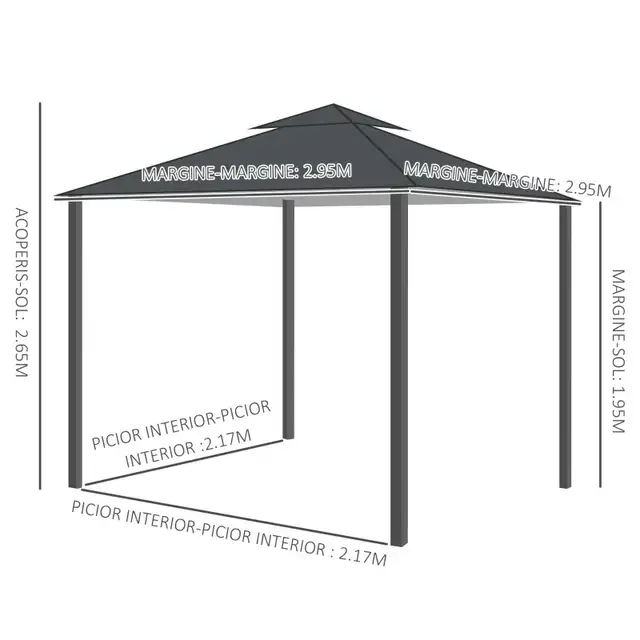 10' x 10' Patio Gazebo Outdoor, Canopy Shelter with Double-tier  in Patio & Garden Furniture in Markham / York Region - Image 4