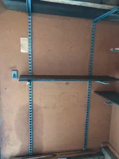 72 feet of shelving that you can put up /take down in minutes., View more