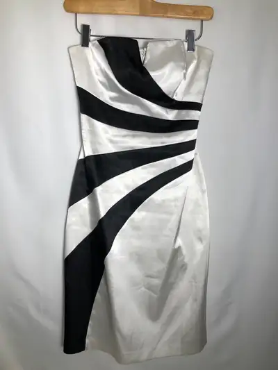 Womens Dress White and Black Satin. Size XXS. Le Chateau, View more