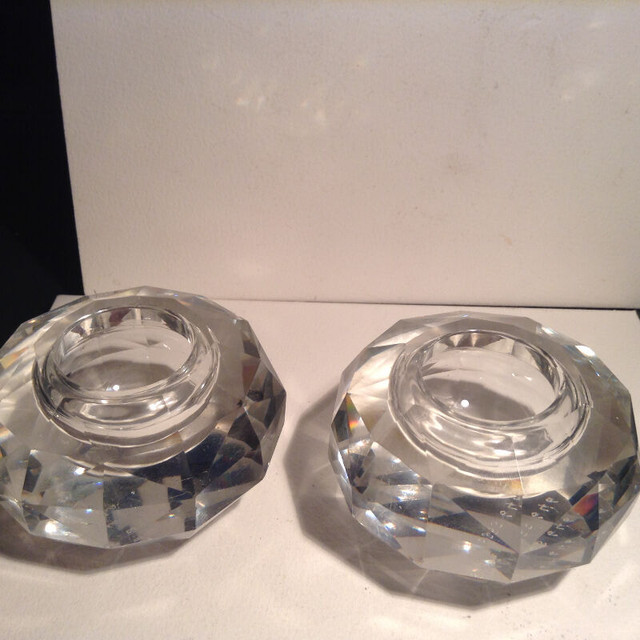 Vintage Hand Cut Crystal Candle Holders in Arts & Collectibles in Vancouver - Image 4
