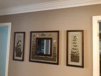 3 piece wood framed wall art 