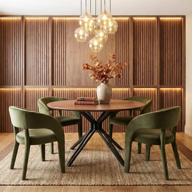 Brand New 47" Round Dining Table - Walnut Top & Black Metal Leg in Dining Tables & Sets in Markham / York Region - Image 6