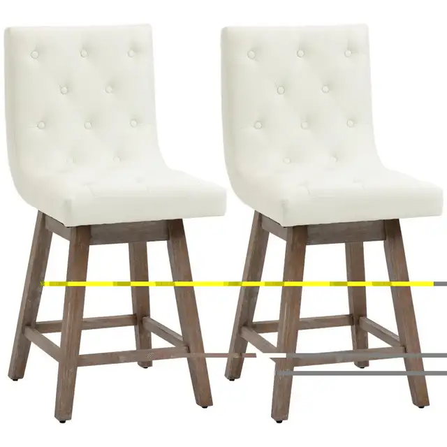 Swivel Bar Chairs, 25.5" High Fabric Tufted  in Chairs & Recliners in Markham / York Region - Image 3