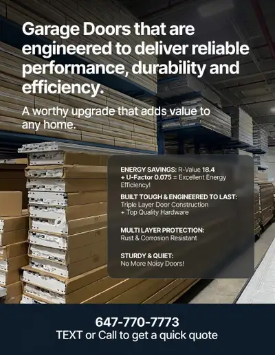 Garage Doors | Fully Insulated |  Available in ALL SIZES, View more