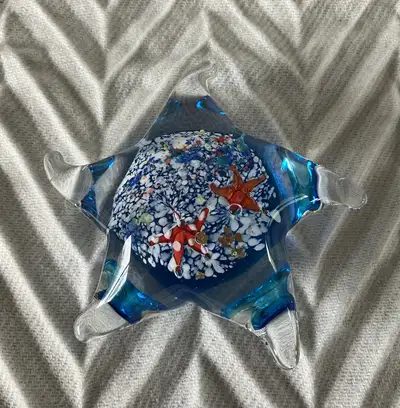 After Glass Starfish Paperweight, Blown Glass, View more