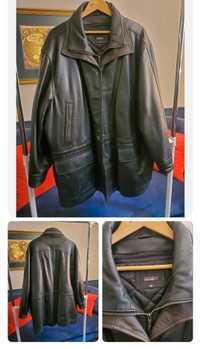 CROWN DESIGN XXL Motorcycle Biker Leather Coat Jacket 