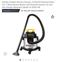 Stanley 4 Gallon Wet Dry Vacuum