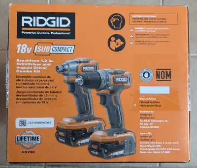 Brand New RIDGID 18V SubCompact Brushless 2-Tool Combo Kit with, View more