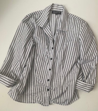 Jones New York Signature Dress Shirt 100% Cotton, Womens Medium