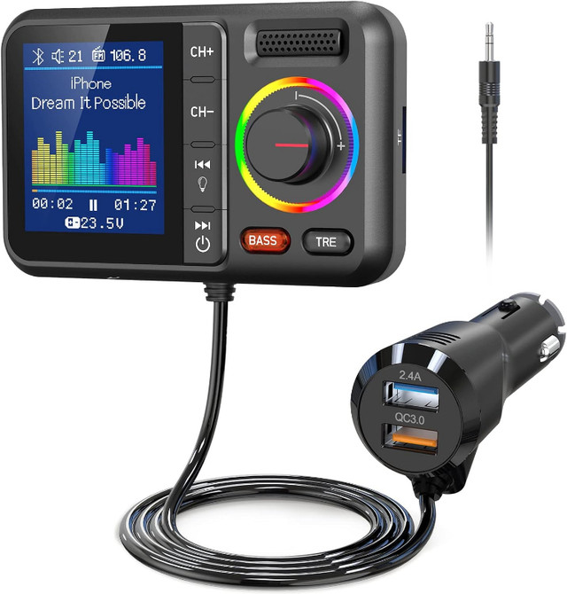 Nulaxy Bluetooth FM Transmitter for Car, Wireless Car Bluetooth in General Electronics in Mississauga / Peel Region