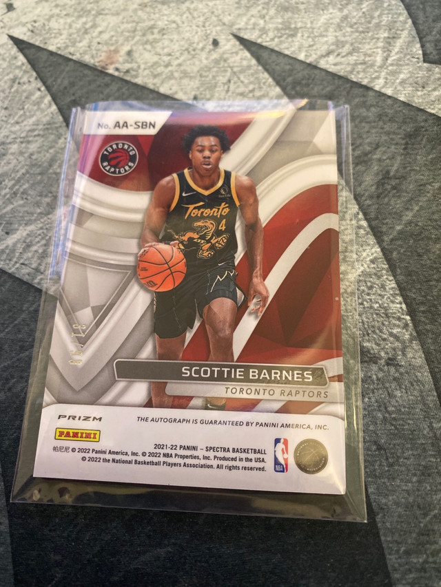 Scottie Barnes 2021-2022 Spectra Aspring Autographs Rookie RC  in Arts & Collectibles in City of Toronto - Image 2