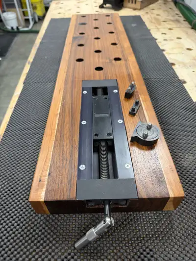 Veritas Inset Vise Work Bench Walnut & Cherry 20mm bench dogs, View more