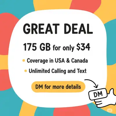 Enjoy 175GB Each Month for $34, View more