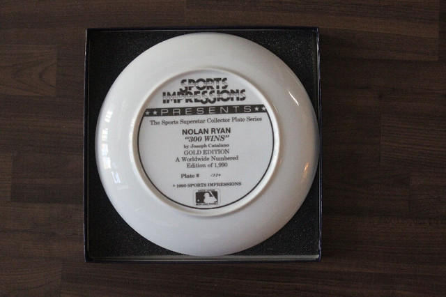 Rare Sports Impressions Nolan Ryan 300 Win Commemorative Plate in Arts & Collectibles in Mississauga / Peel Region - Image 2