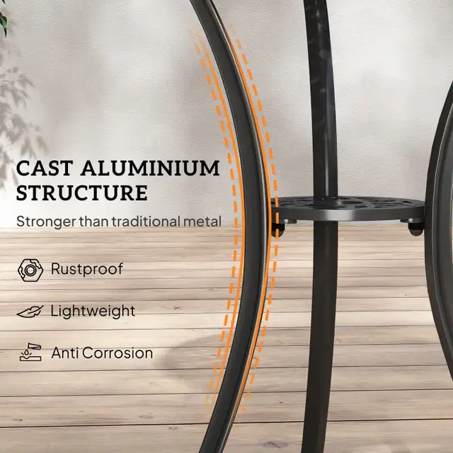 3 Pieces Patio Bistro Set, Cast Aluminum Outdoor Conversation  in Patio & Garden Furniture in Markham / York Region - Image 5