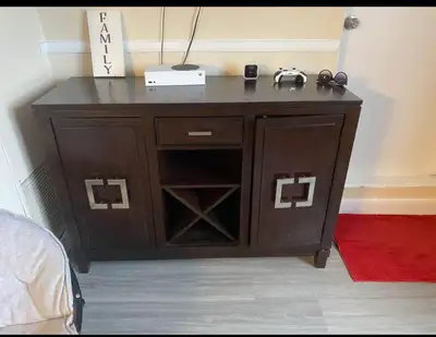 Dark Wood Sideboard with Wine Rack, View more