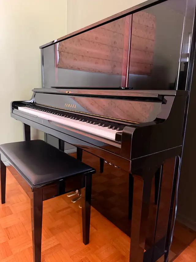 Yamaha YUS5 Professional Upright Piano (2010) – Polished Ebony – in Pianos & Keyboards in City of Toronto - Image 9
