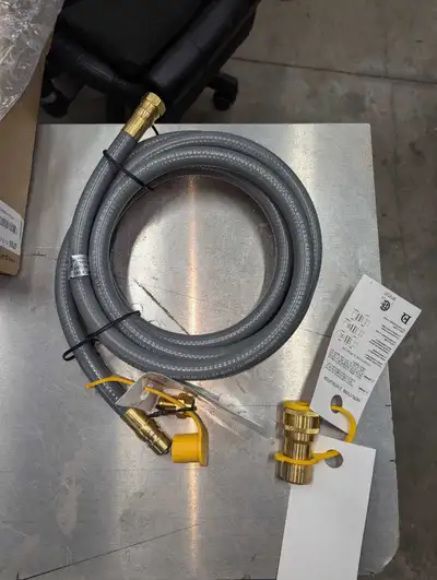 3/4 inch 12 ft 100000 BTU natural gas BBQ firepit outdoor heater kit. Quick connect setup. BBQ conve...