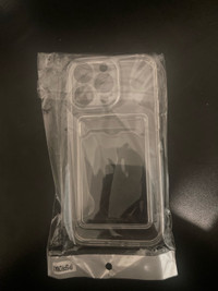Iphone 15 pro max clear phone case with built in card holder