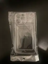 Iphone 15 pro max clear phone case with built in card holder