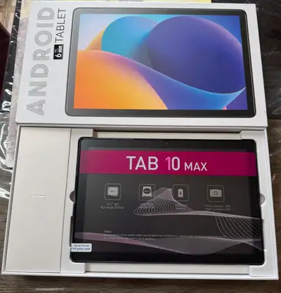 NEUF DANS LA BOÎTE 1 DE DISPONIBLE SEULEMENT 10.1 POUCE COULEUR NOIR 64 GB (6 RAM ) PREND LA CARTE S...
