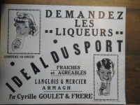 Liqueurs Ideal du Sport Affiche Ancienne Carton 1955 Armagh Rare