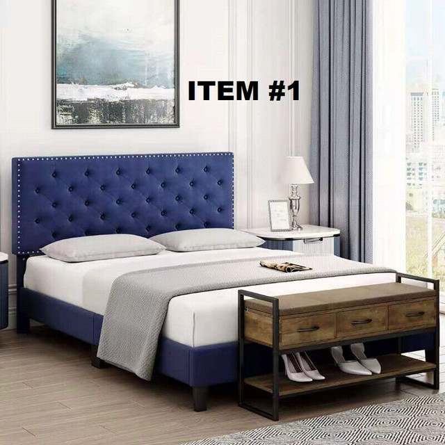 BRAND NEW WOODEN / VELVET / FABRIC BEDS - (PLEASE CALL) in Beds & Mattresses in City of Toronto - Image 3