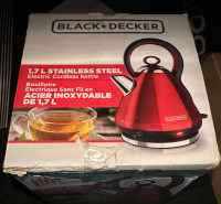 Electric Kettle,Cordless Tea Kettle,Red Stainless Used Like New