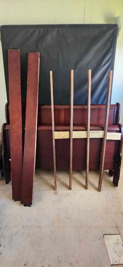 queen size solid wood sleigh bed frame, View more