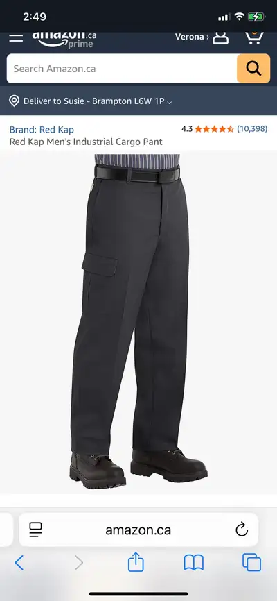 NEW MEN’S ‘ RED KAP ‘ BLACK WORK CARGO  PANTS ! 44/32, View more