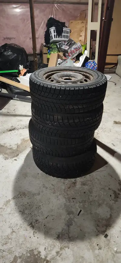 4 brand new Weather Mate Artic on rims 5 lug 4.5 inch or 114.3mm off a 2008 Honda Accord don`t have...