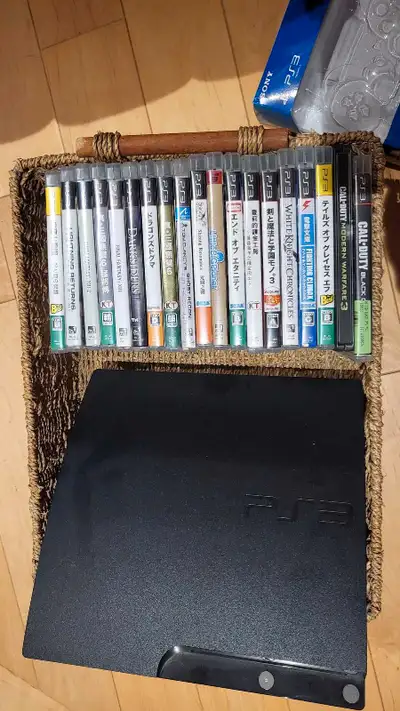 PS3 console , remote & games, View more