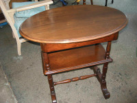 antique walnut hall or side table with drawer