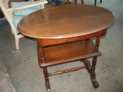 antique walnut hall or side table with drawer, View more