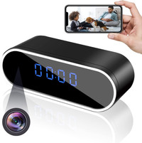 Hidden Camera Clock 1080P HD WiFi Spy Nanny Cam Indoor Wireless