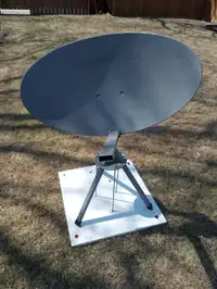 Shaw direct satellite dish on stand and mounted to base
