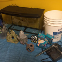 Fish Tank Aquarium + Supplies