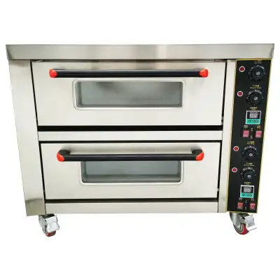 220V Commercial Movable Double-decker Pizza Baking Oven 056764, View more
