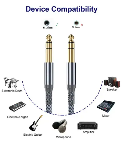 Professional Guitar Cable 6.35MM Output Guitar Cable Dual Straig, View more