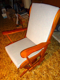 ROCK MAPLE SLIDER GLIDER HI-BACK Chair & Ottoman—Solid Hardwood